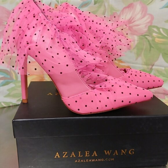 Azalea Wang Shoes - Azalea Wang AKIRA-Discreet Pink- Polka Dot Tulle Skirt